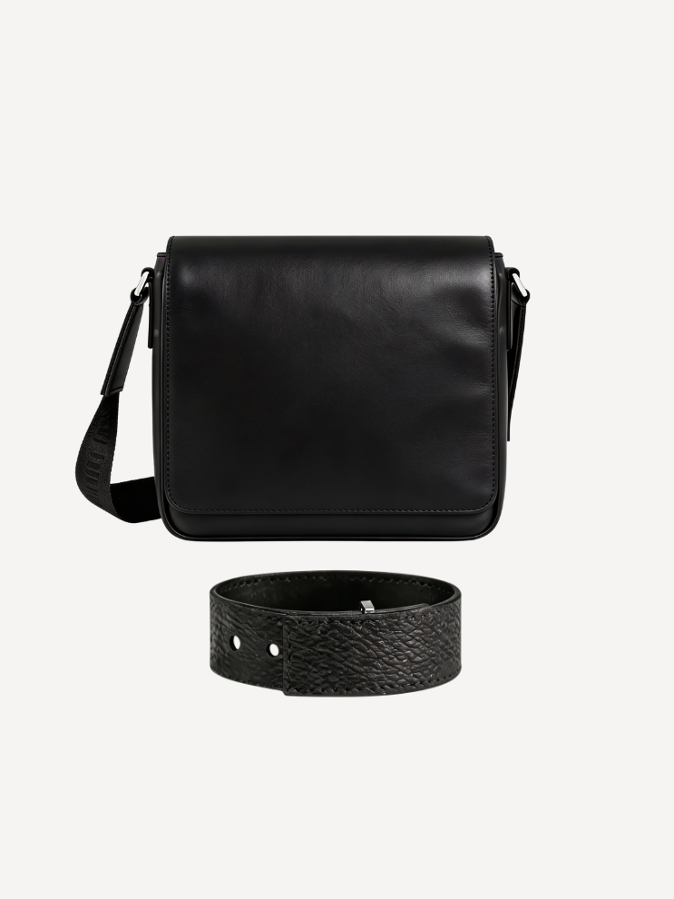 Black Leather Bracelet + any bag of your choice