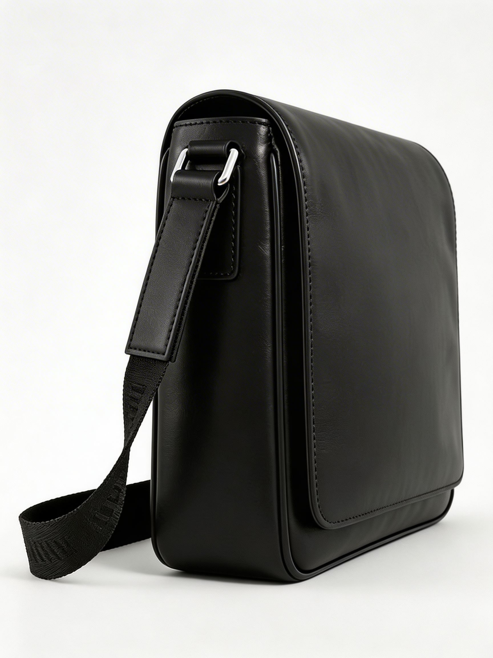 Black Leather Messenger Bag
